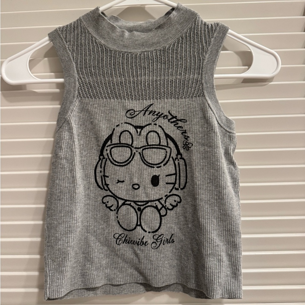 y2k Hello Kitty grey tank top women